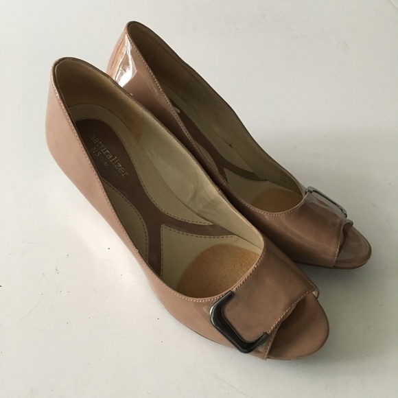 Naturalizer Riddle Wedge Open‎ Toe Heel Worn Once Womens Size 9M Shoes - Picture 4 of 8